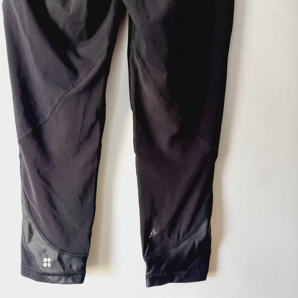 Sweaty Betty Black Power Wetlook Mesh Crop Workout Leggings Small - Picture 6 of 11